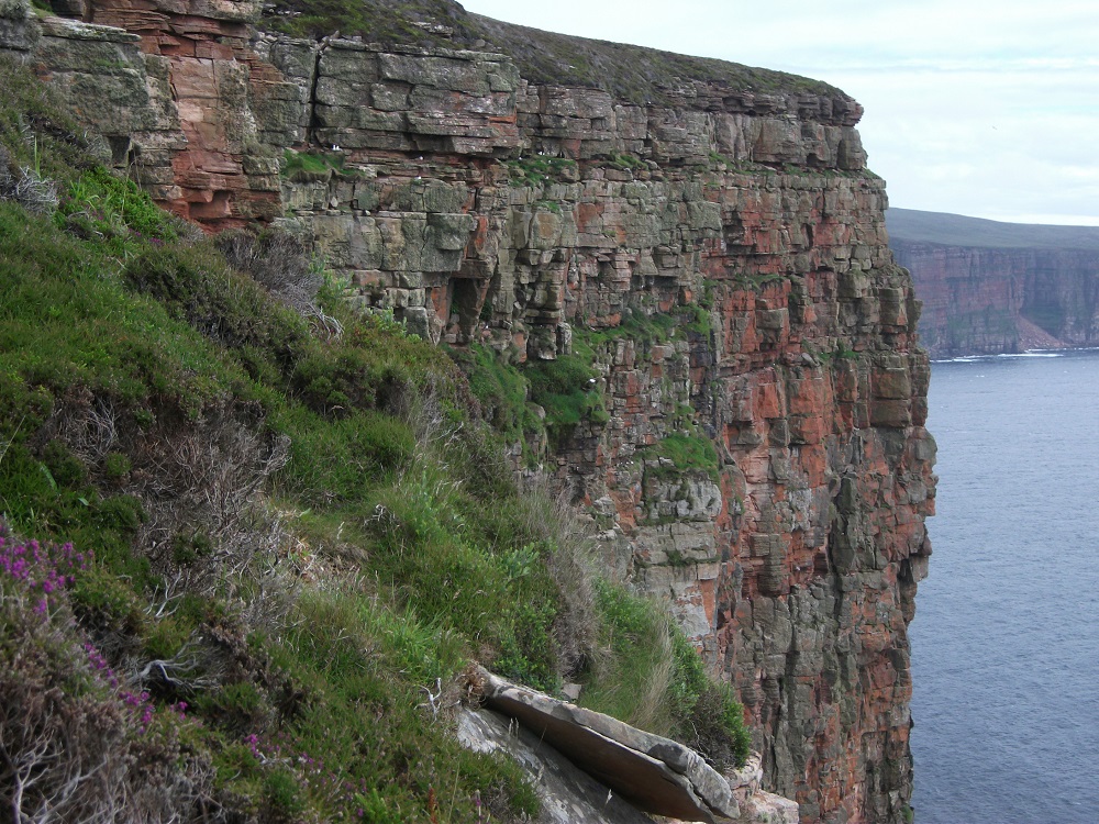 Dramatic cliffs of Old Red Sandstone, Hoy, Orkney.