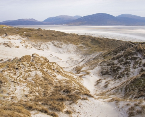 Sand dunes and blowthrough at Luskentyre.
