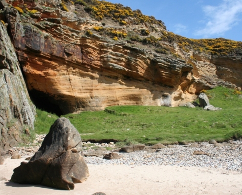 The Laich Sandstones exposed in a cliff section near Elgin.