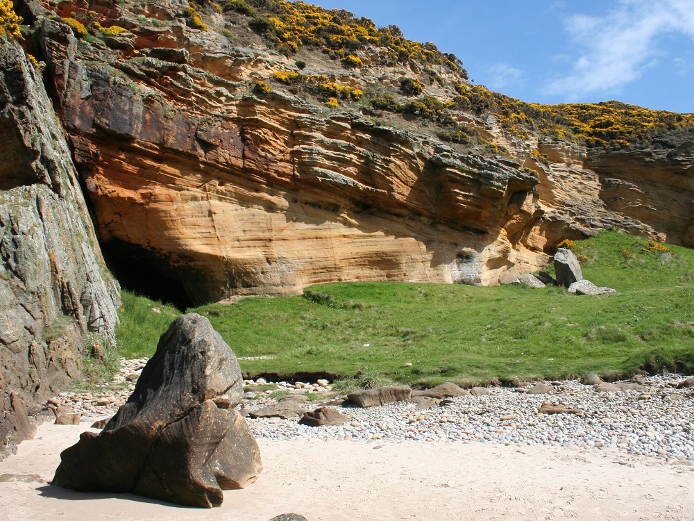 The Laich Sandstones exposed in a cliff section near Elgin.