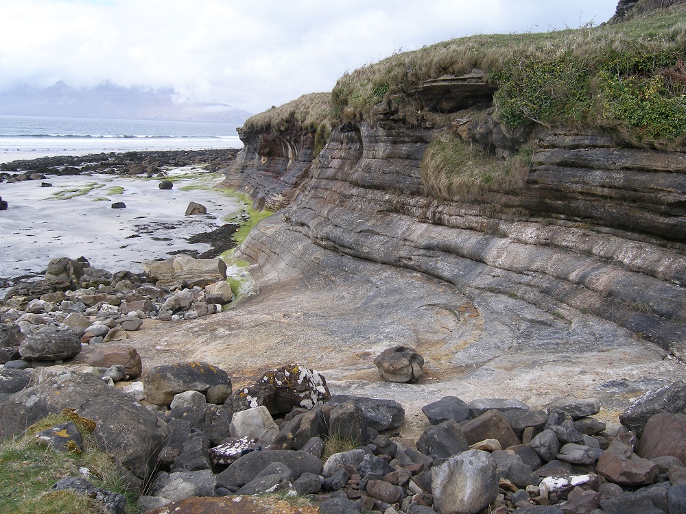 The Mid-Jurassic Valtos Sandstone, north end, Laig Bay, Isle of Eigg.