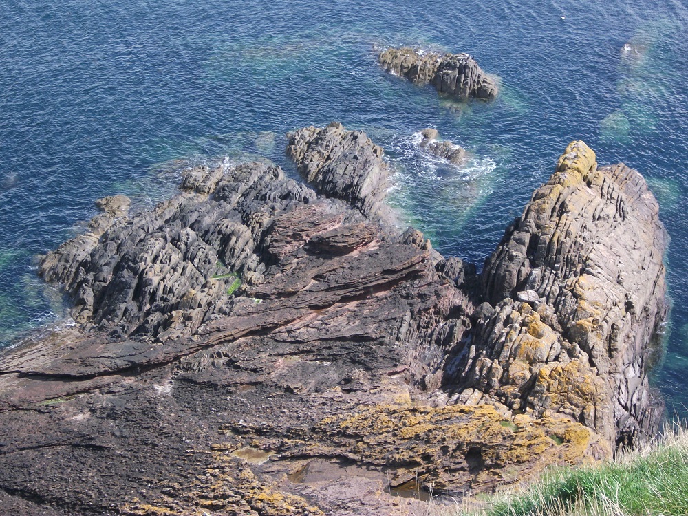 Siccar Point, viewed from the top of the cliff.
