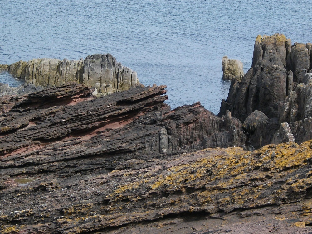 Close up of Hutton’s unconformity at Siccar Point.