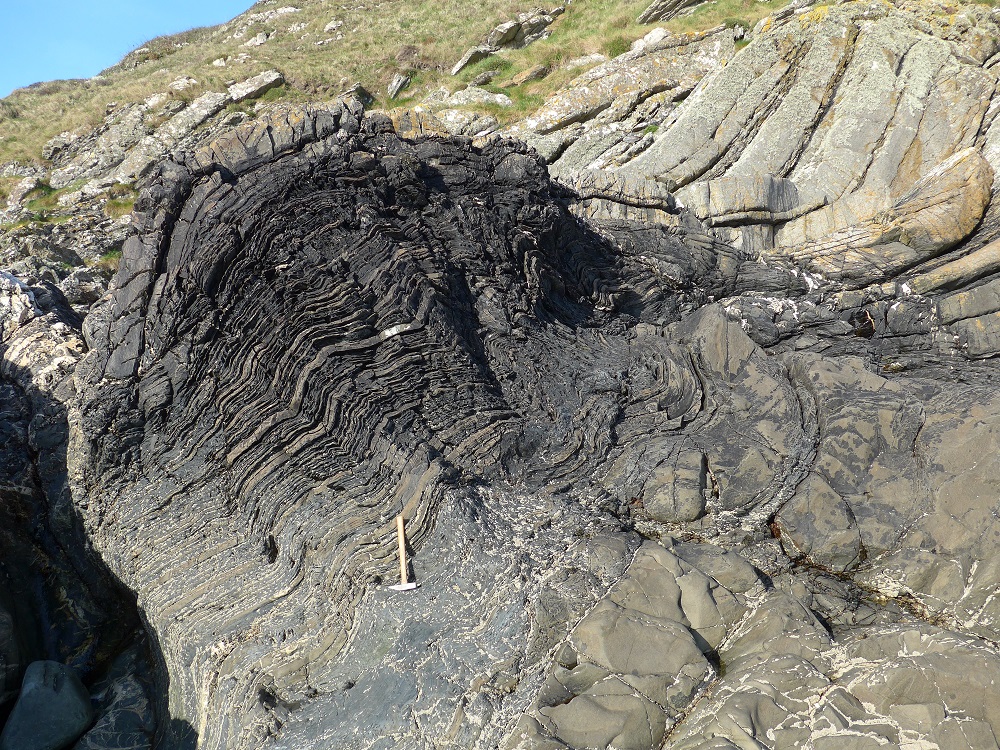 Back Bay, Monreith, folded turbidites of the Kirkmaiden Formation.
