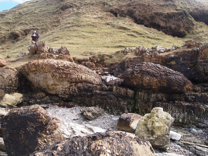 Stromatolitic bioherms in the Bonahaven Dolomite at Port an t-Sruthain on the north coast of Islay.