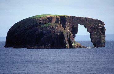 Dore Holm natural arch near Esha Ness, Shetland.